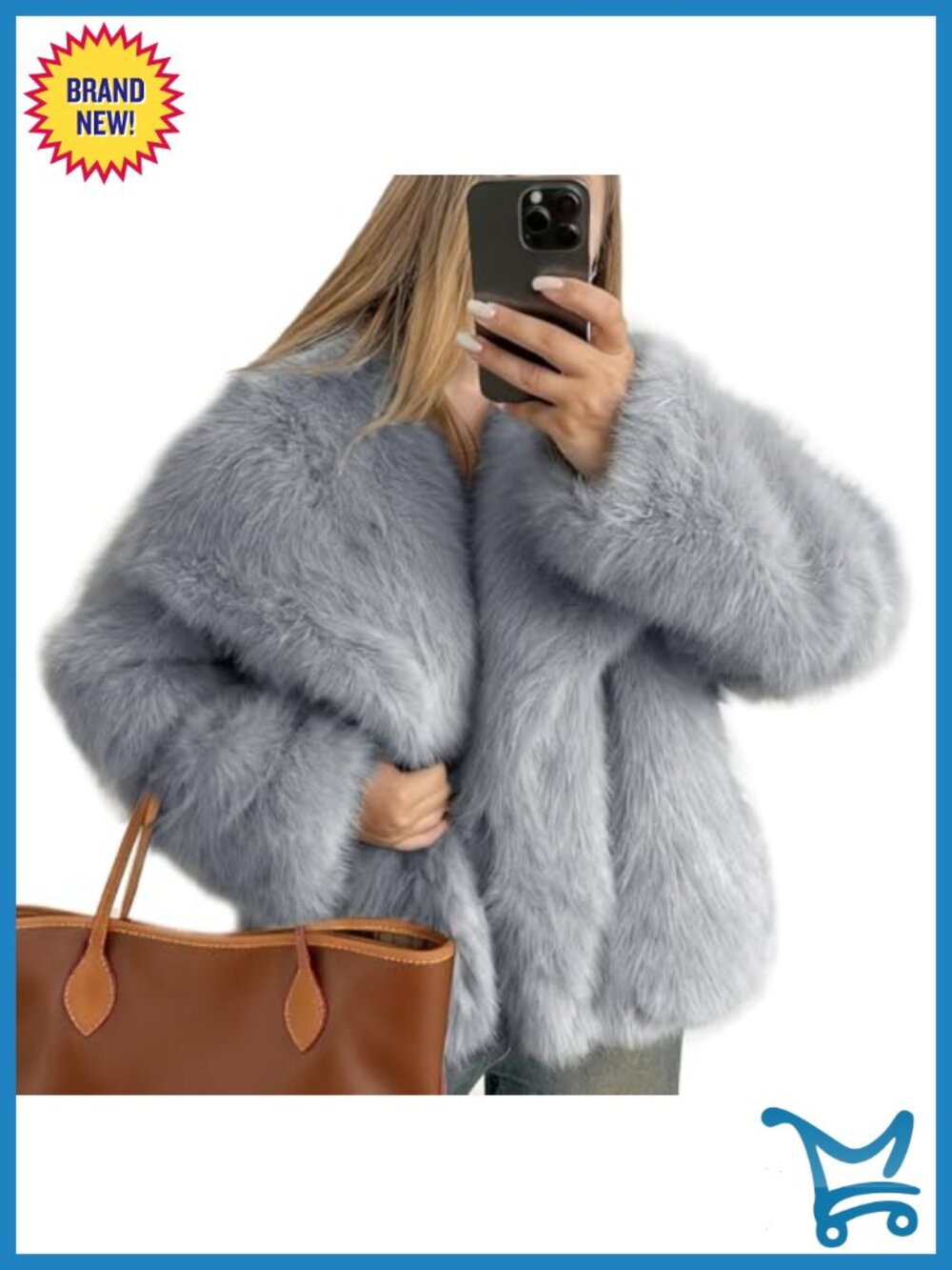 Faux Fur Coat Fluffy Jacket Long Sleeve Lapel Furry Winter Parka